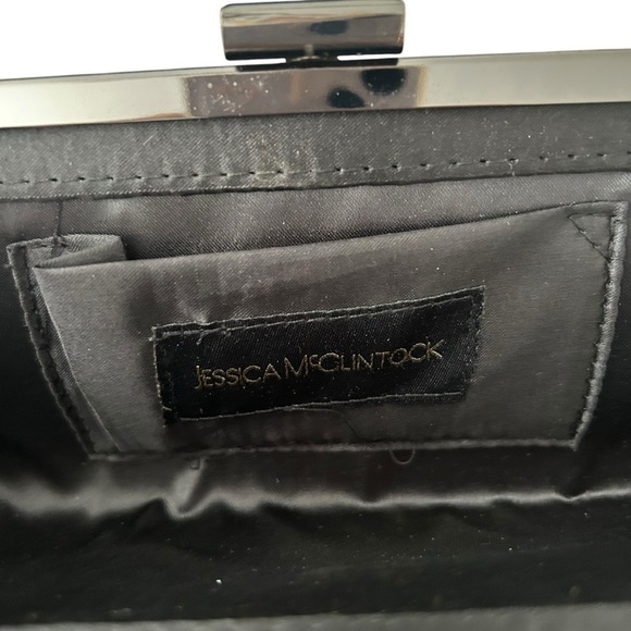 Black Clutch Bag by Jessica McClintock vintage 80s - Picture 6 of 8